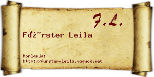 Fürster Leila névjegykártya